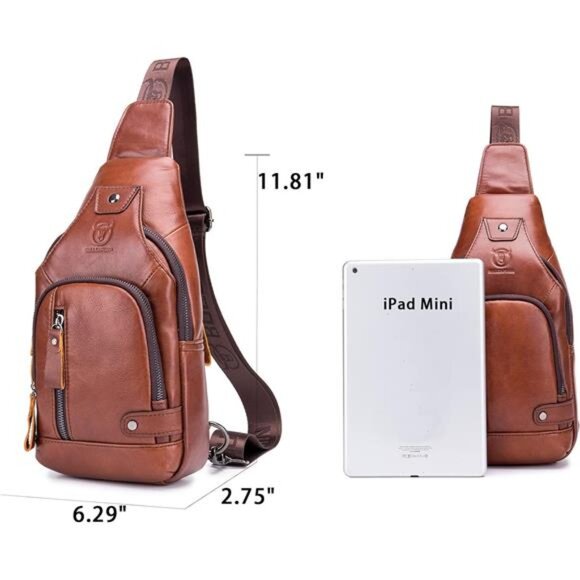 Genuine Leather Sling Bag for Men - Picture 2 of 7